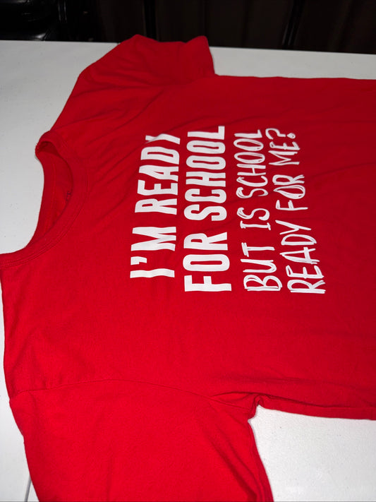 The Children’s Place Boys Red Graphic Tee I’m Ready for School XXL/TTG 16