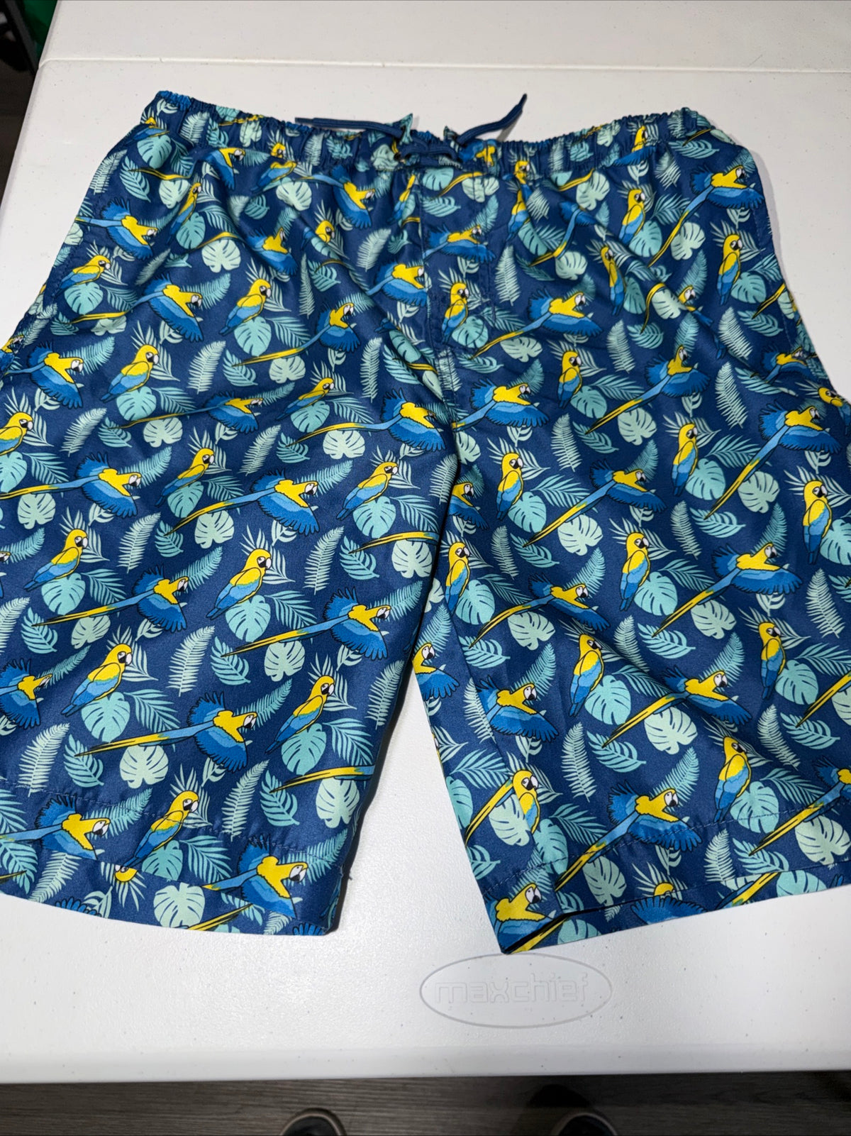 Beach Boys Surf Shop Short Swim trunks with A blue parrot pattern size 18 Boys