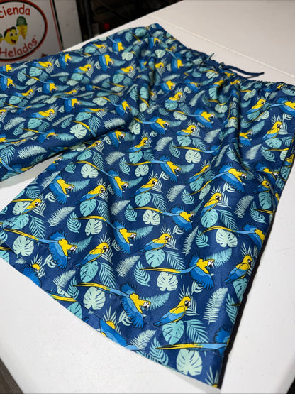 Beach Boys Surf Shop Short Swim trunks with A blue parrot pattern size 18 Boys