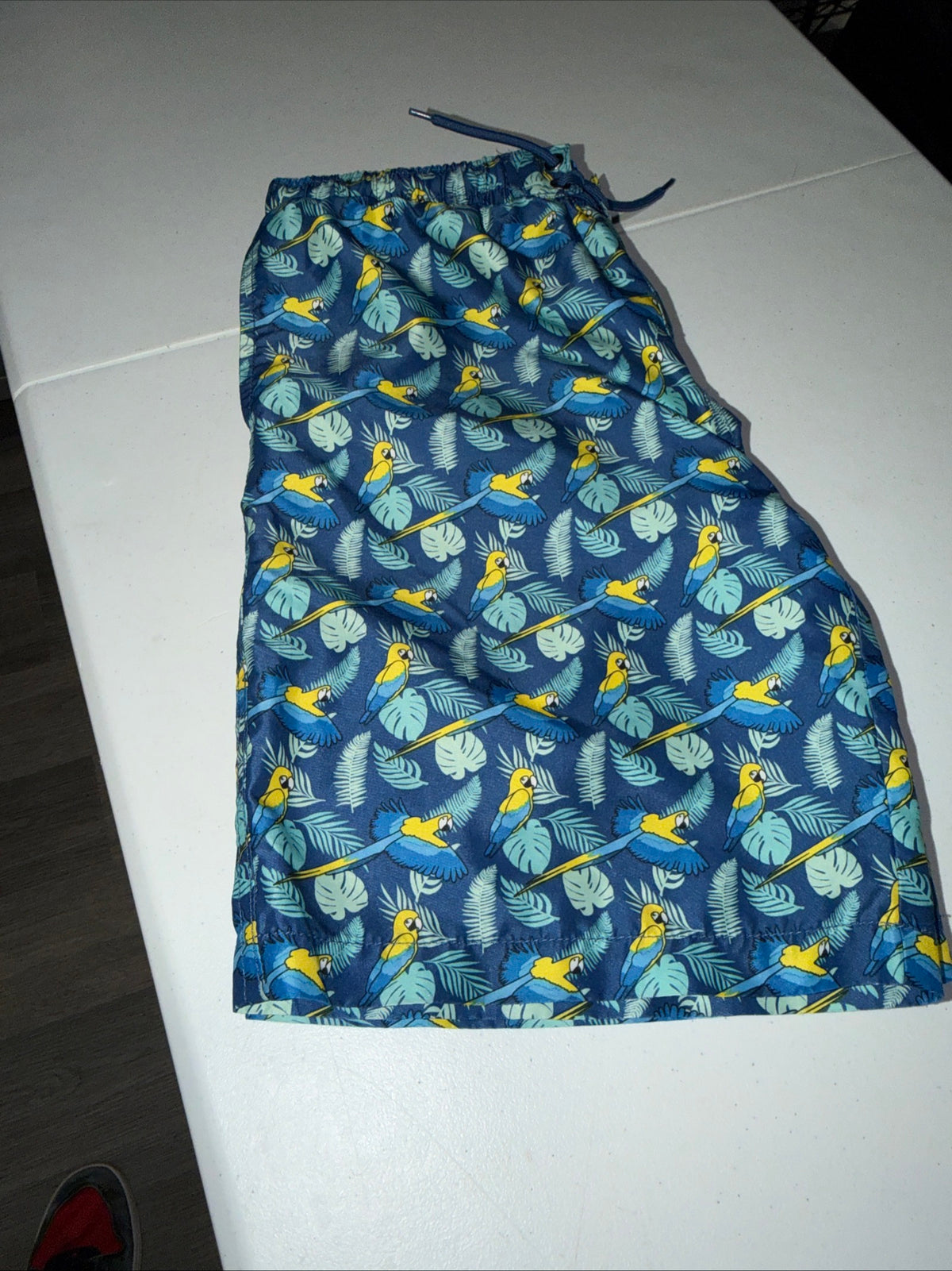 Beach Boys Surf Shop Short Swim trunks with A blue parrot pattern size 18 Boys
