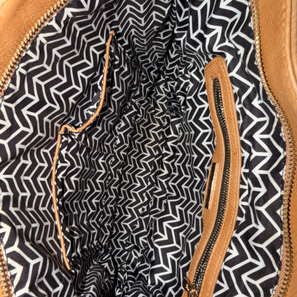 MMS Brand Leather Crossbody Purse In Brown, With A Exterior Pocket