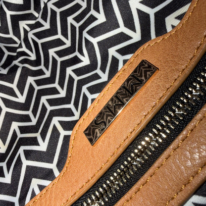 MMS Brand Leather Crossbody Purse In Brown, With A Exterior Pocket