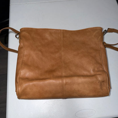 MMS Brand Leather Crossbody Purse In Brown, With A Exterior Pocket