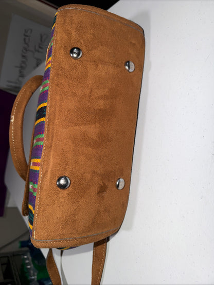 Handmade Guatemala Cotton Tote Bag with Woven Textile Patterns and Handles