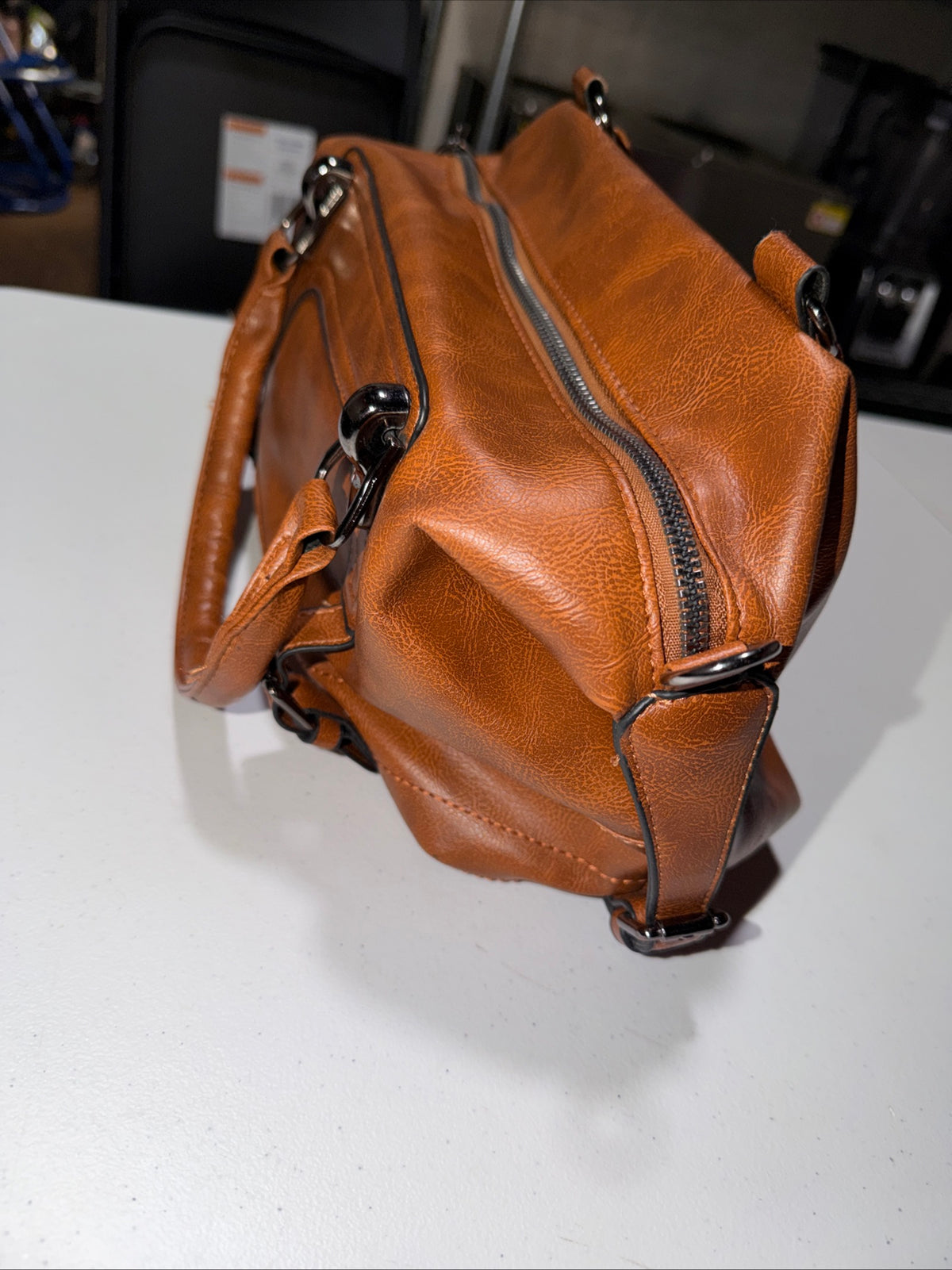 Tan Brown PU Leather Satchel/handbag For women