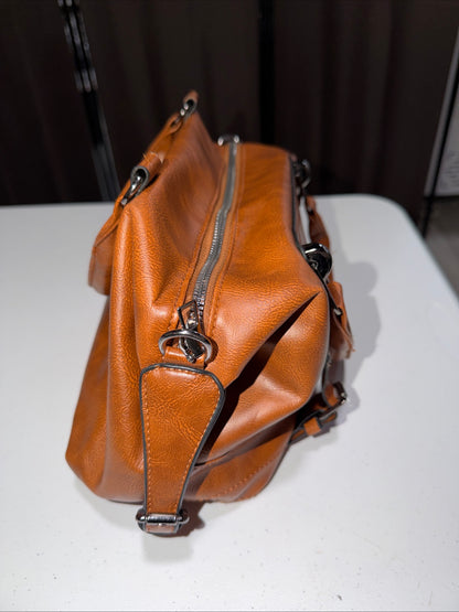 Tan Brown PU Leather Satchel/handbag For women