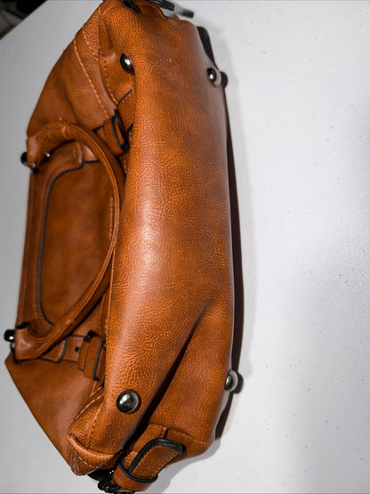 Tan Brown PU Leather Satchel/handbag For women