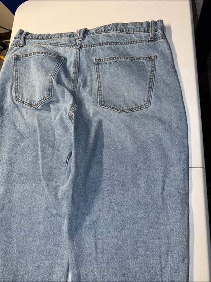 Laser Loose Fit Jeans Mens 36x32 Blue Denim Fit Rigid Denim