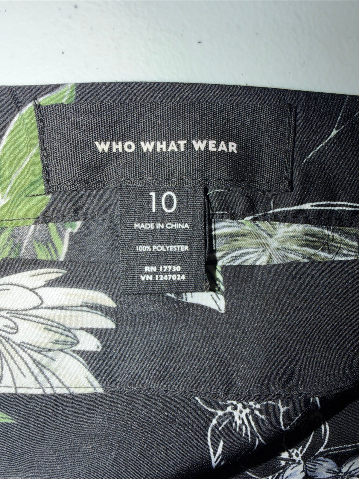 Who What Wear Black Floral A-Line Midi Skirt- Size 10