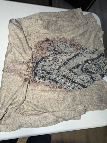Style & Co Gray Heathered Long Sleeve Top Size L