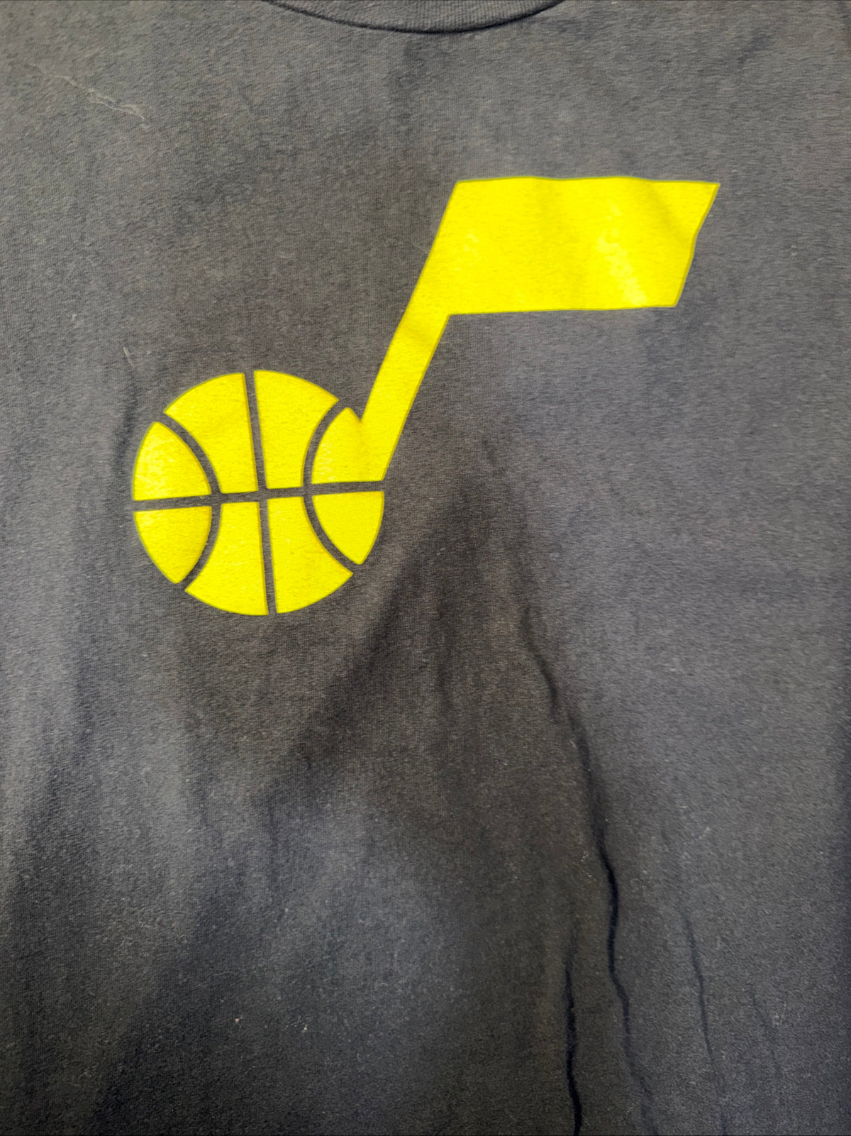 Officially Licensed NBA Utah Jazz Throwback Music Note Shirt Size L