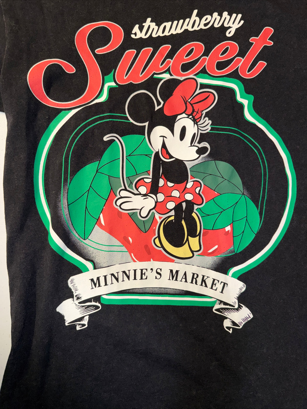 Disney Minnie Mouse “Strawberry Sweet- Minnie’s Market Graphic Tee Size XS