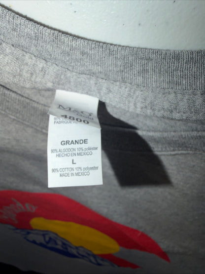 Colorado State Flag Mountain Graphic T-Shirt - Gray Unisex Size L