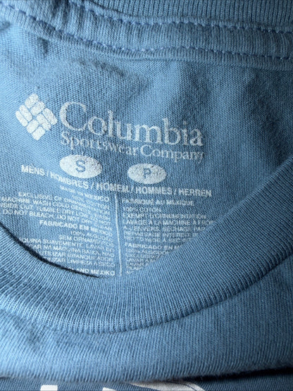 Colombia SportsWear Retro Circle Mountain Logo Graphic Tee Blue Size S For Men