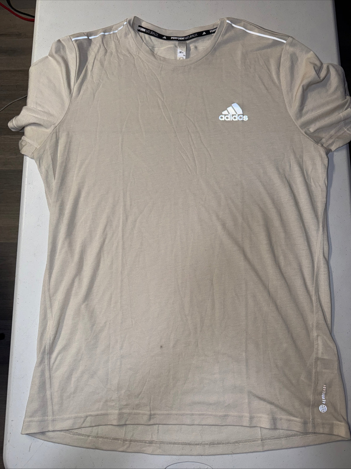 Adidas Men’s Light Grey Workout Essentials Athletic T-Shirt Size M for Men