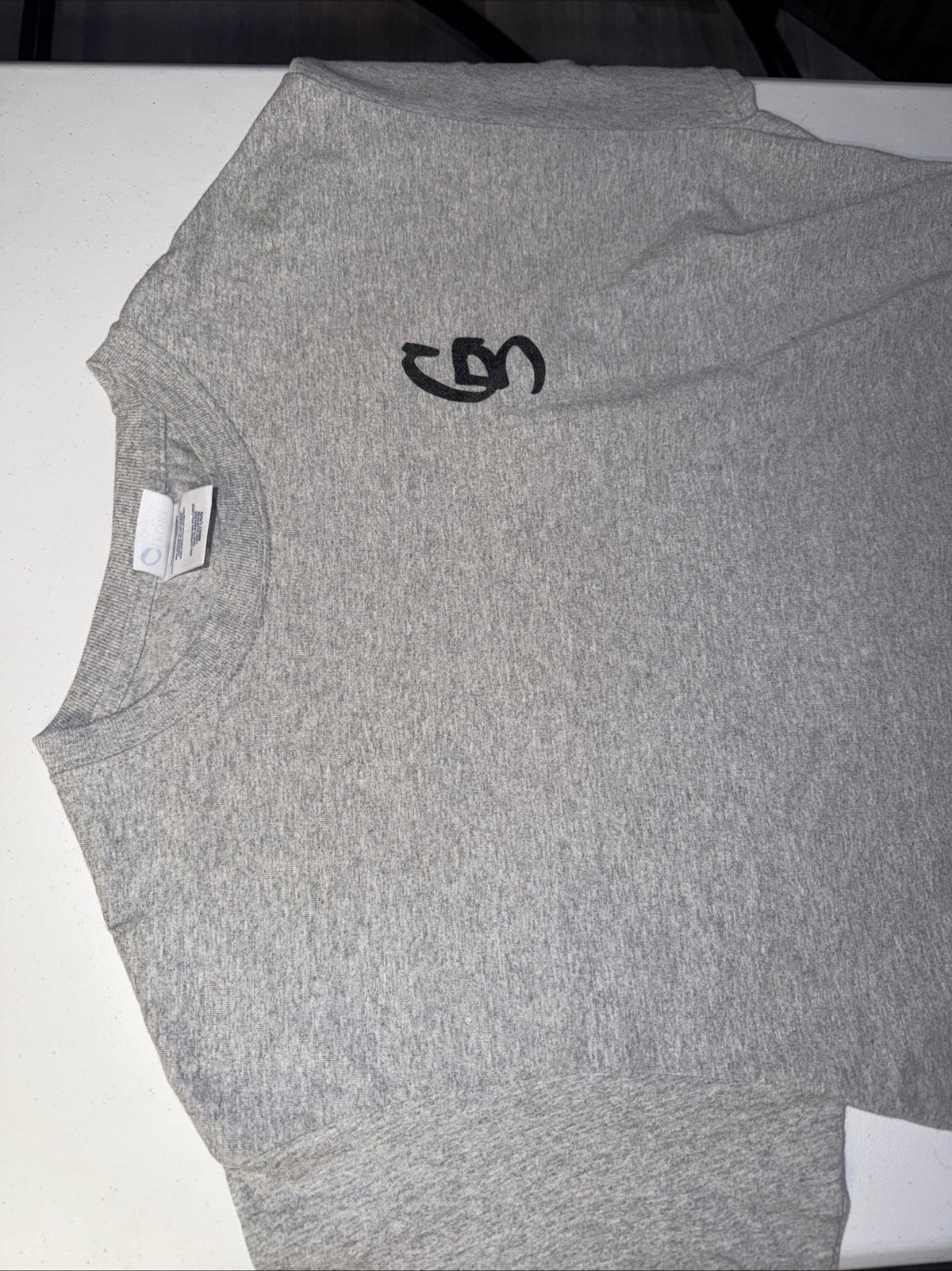 Streetwear Monogram G Logo Heather Gray Graphic T-Shirt Size L For Men