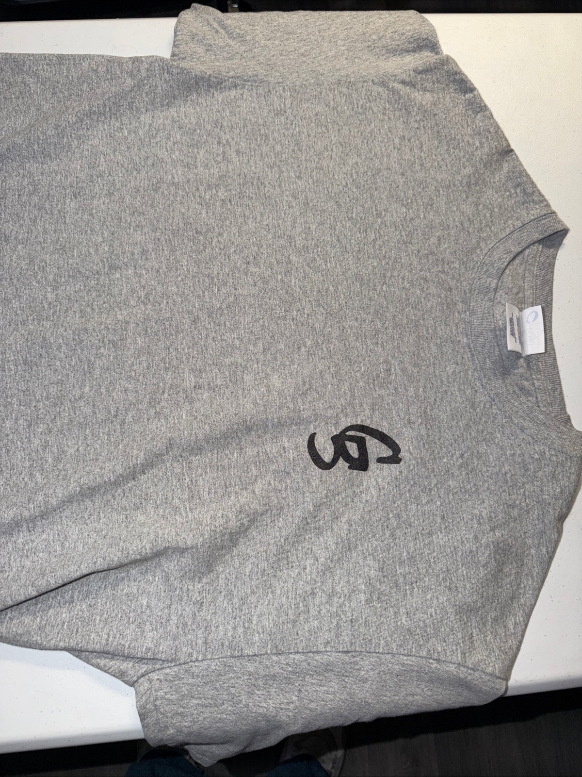 Streetwear Monogram G Logo Heather Gray Graphic T-Shirt Size L For Men