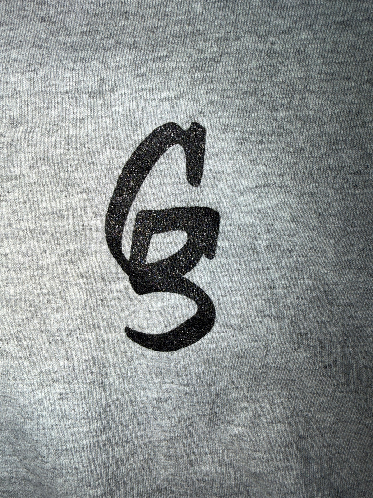 Streetwear Monogram G Logo Heather Gray Graphic T-Shirt Size L For Men