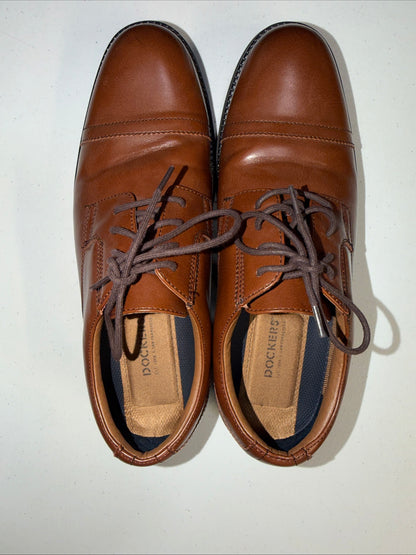 Dockers men’s Garfield Cap Toe Dress Oxford Shoes (Tan/Brown) Size 8M