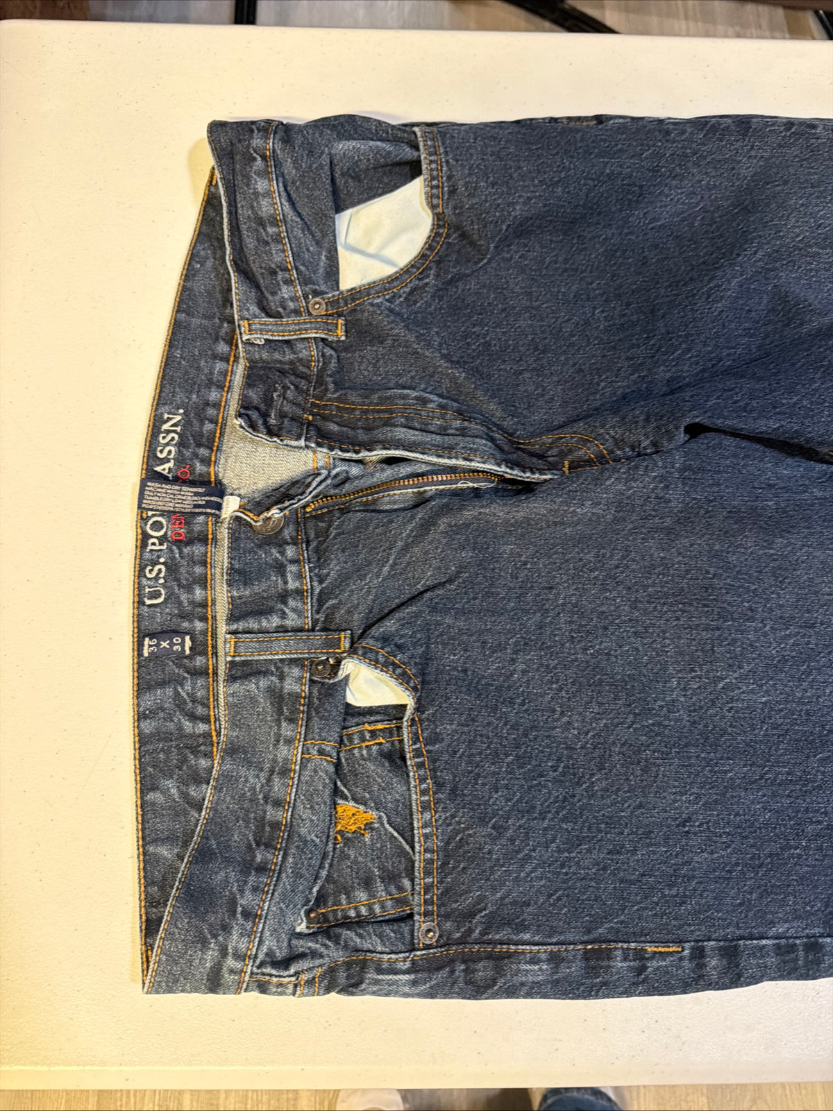 U.S. Polo Assn. Men’s Straight Leg Jeans Dark Wash Blue Denim Size 36x30