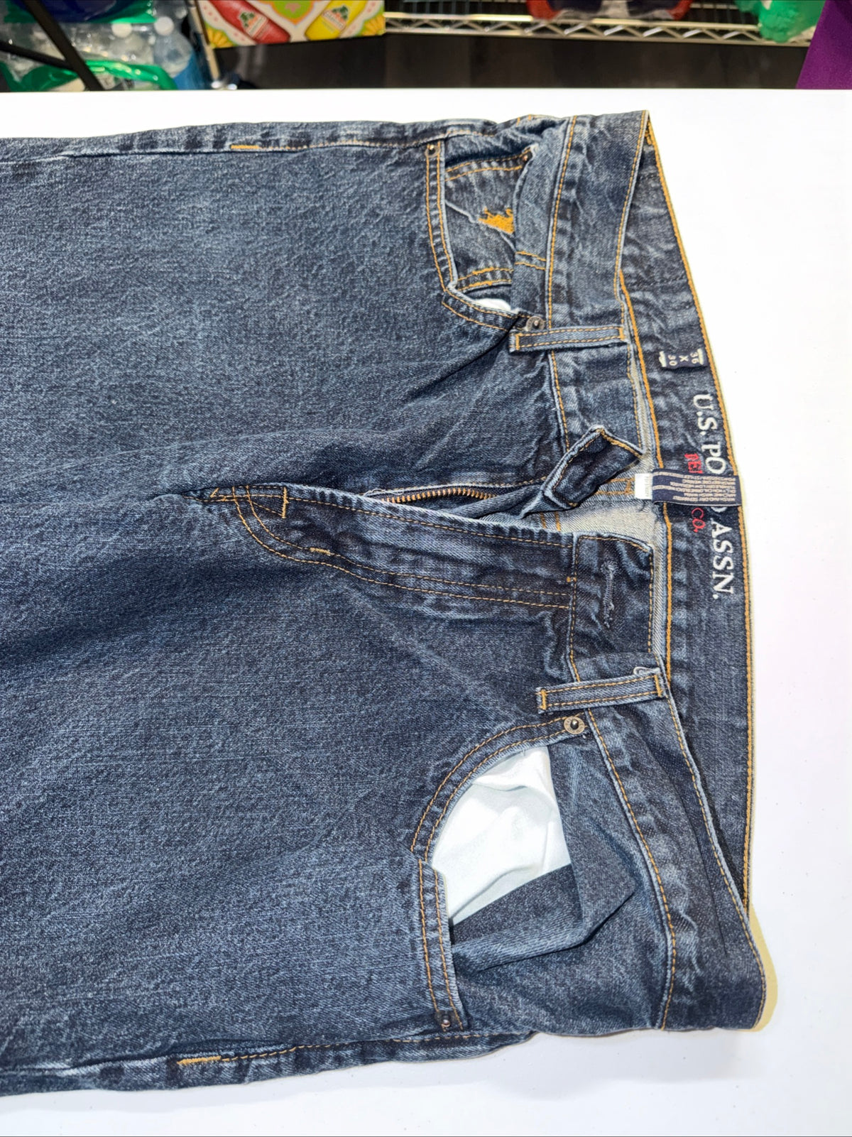 U.S. Polo Assn. Men’s Straight Leg Jeans Dark Wash Blue Denim Size 36x30