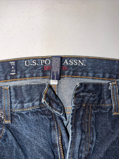U.S. Polo Assn. Men’s Straight Leg Jeans Dark Wash Blue Denim Size 36x30