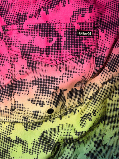 Hurley Boys Rainbow Digital Camo Board Shorts Swim Trunks Size 14-16