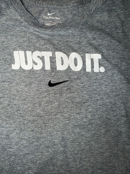 Nike Sportswear JDI Short Sleeve Crew Neck T-Shirt- Gray Youth Large