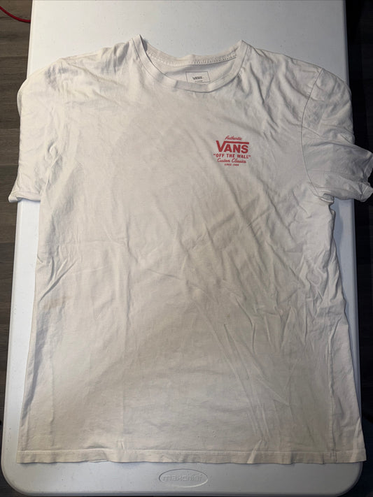 Vans “Off the Wall” Custom Classics White Graphic T-Shirt Size X-Large Men