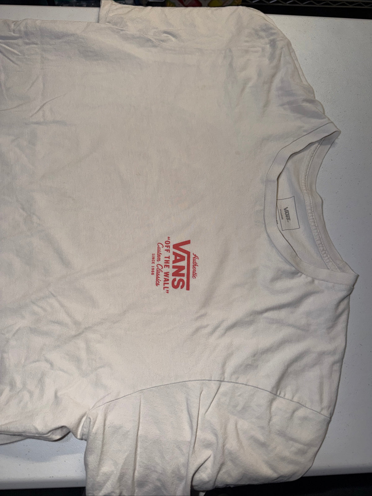 Vans “Off the Wall” Custom Classics White Graphic T-Shirt Size X-Large Men