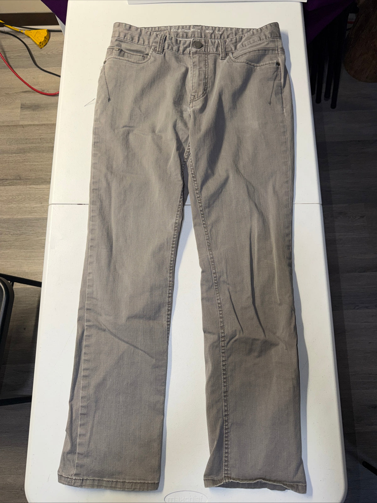 Calvin Klein Jeans Men’s Grey Straight Leg 5-Pocket Pants W32 L32