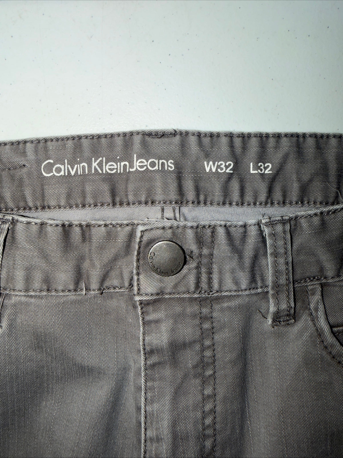 Calvin Klein Jeans Men’s Grey Straight Leg 5-Pocket Pants W32 L32