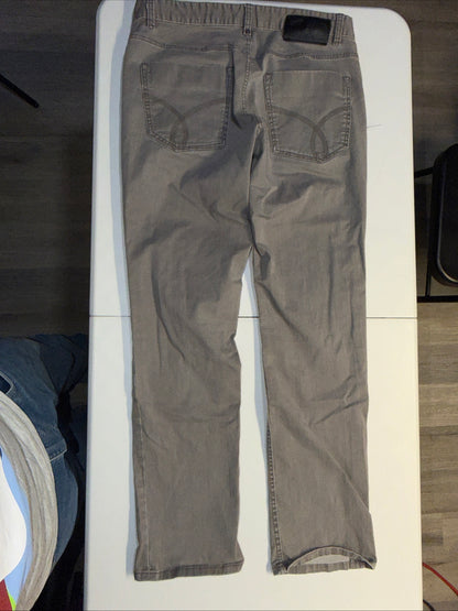 Calvin Klein Jeans Men’s Grey Straight Leg 5-Pocket Pants W32 L32