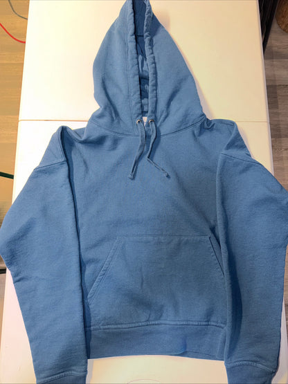 Vintage Champion Teal Hooded Sweatshirt Blank Mens Small