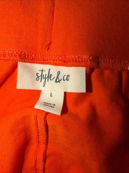 Style & Co. Vibrant Orange Pull-On Leggings- Size L (NWT)