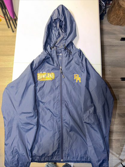 Rowland Wrestling WindBreaker Hooded Jacket Navy Blue Size XL