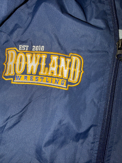 Rowland Wrestling WindBreaker Hooded Jacket Navy Blue Size XL