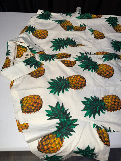 VSTR Men’s Pineapple Tropical Hawaiian Shirt- Size L For Men