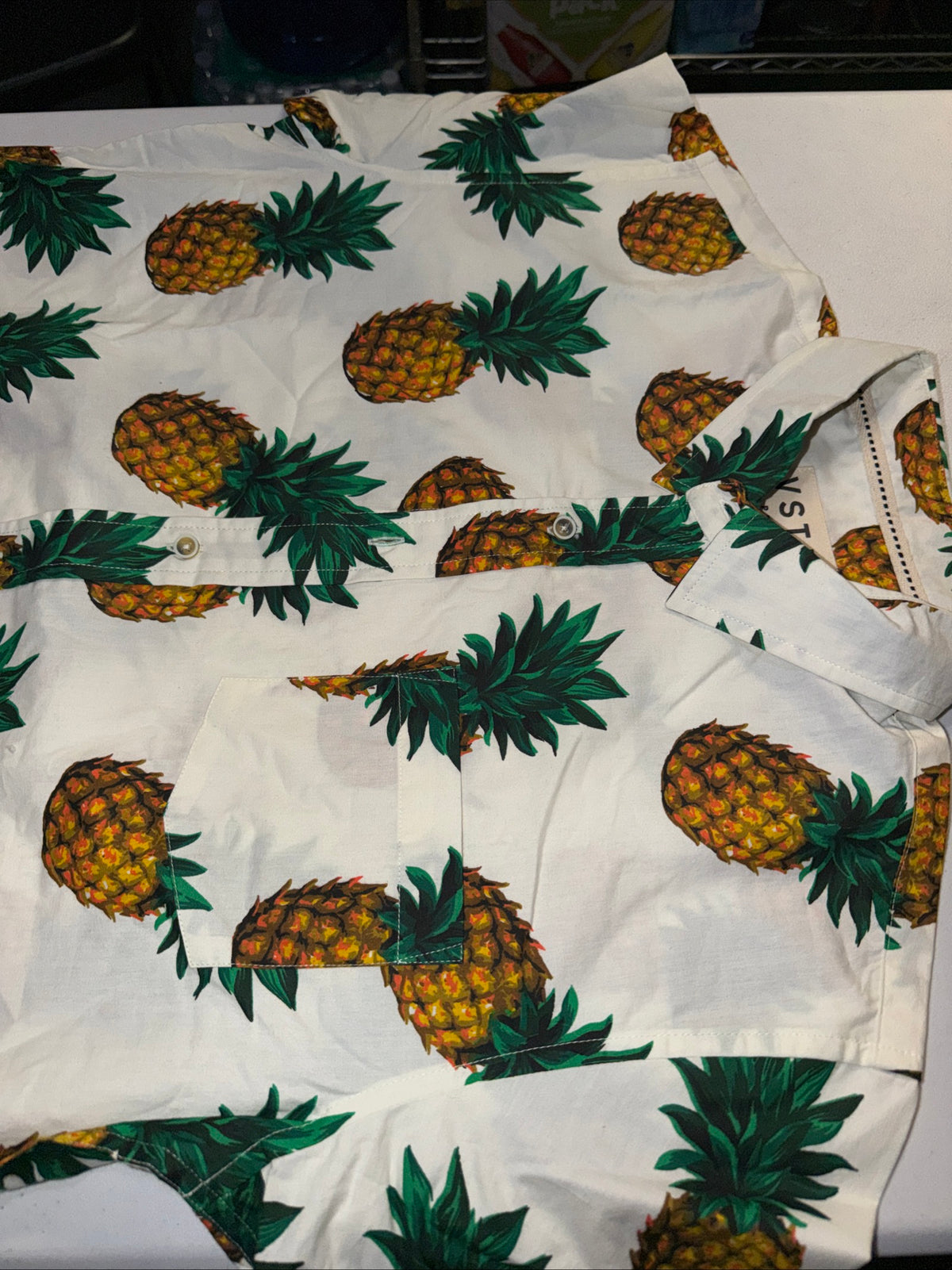 VSTR Men’s Pineapple Tropical Hawaiian Shirt- Size L For Men